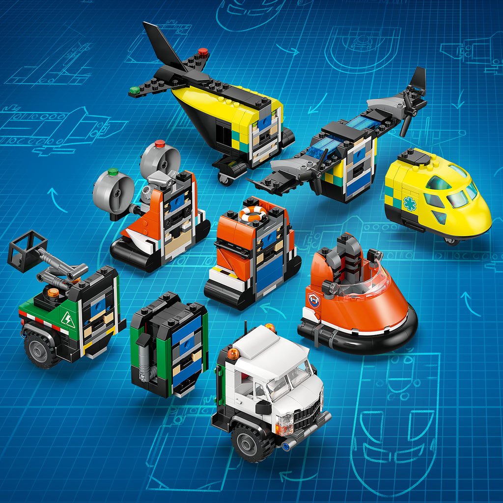 LEGO® City Airplane, Service Truck & Hovercraft Remix - Bộ Đồ Chơi Lắp Ráp Xe Cứu Hộ 3 Trong 1 - LEGO 60505 - Hình ảnh bổ sung 6