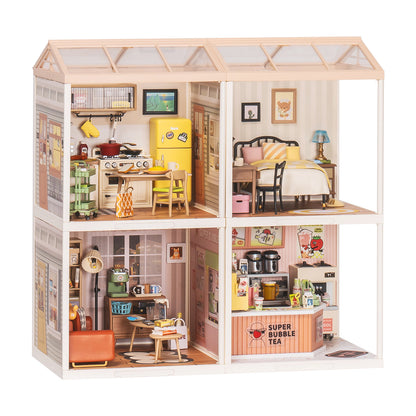 Rolife Super Creator Miniature House 4 in 1 Four Grid - Bộ mô hình nhà búp bê DIY 4 trong 1 - Rolife
