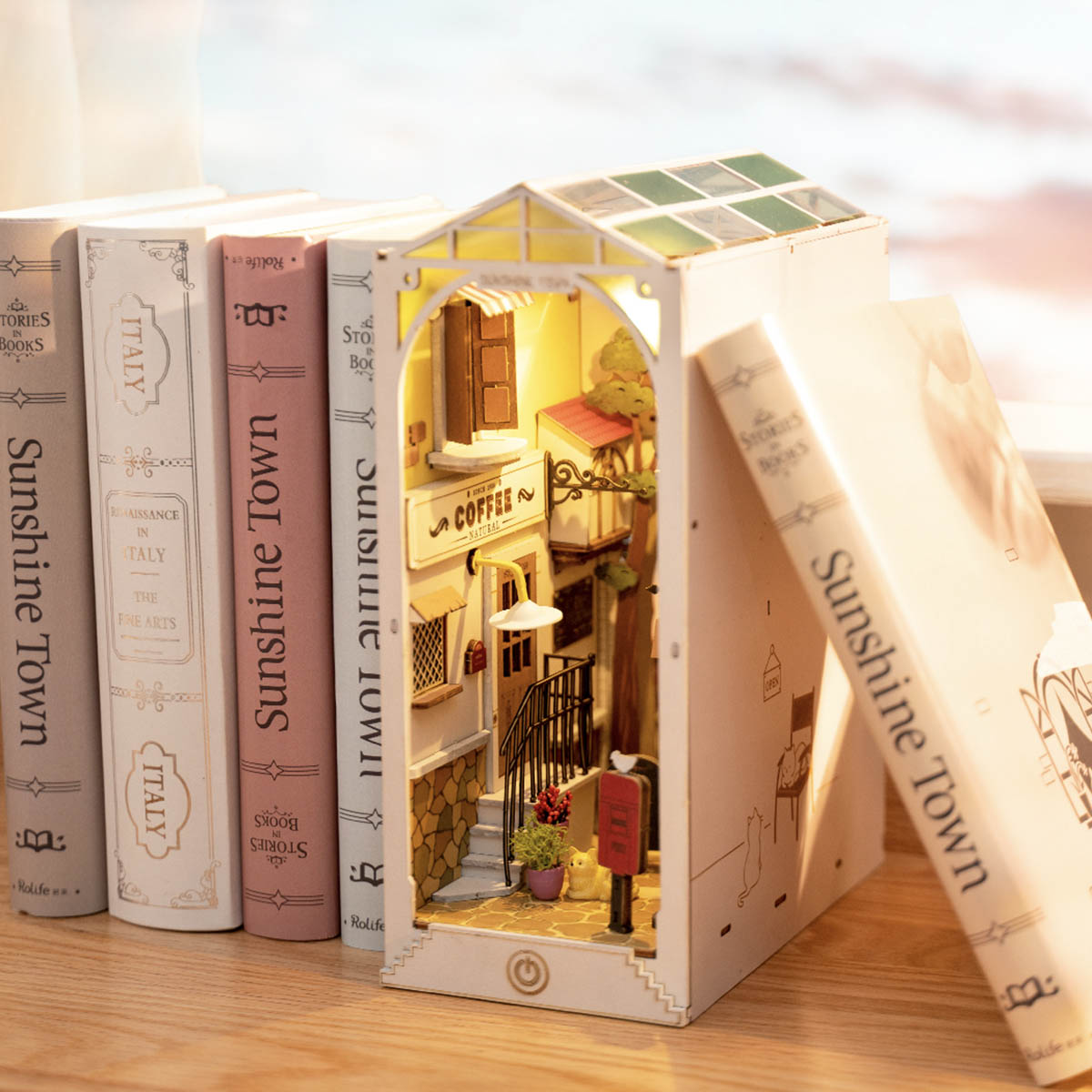 Mô Hình Lắp Ráp Gỗ Book Nook Rolife Sunshine Town TGB02 Rolife - ảnh 1 - Book Nook