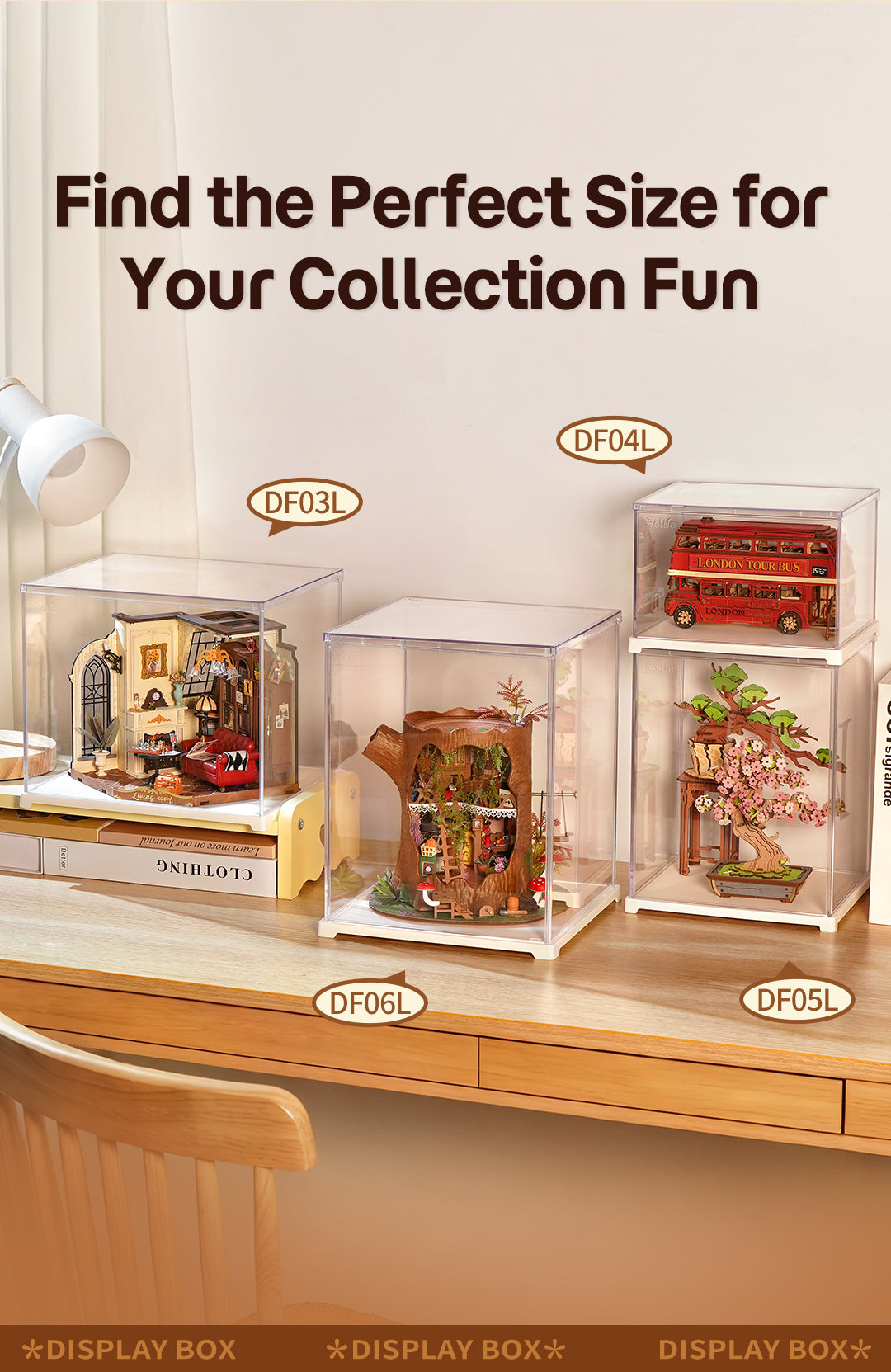 Rolife Acrylic Display Box Landscape Size S DF04L - Hộp trưng bày Acrylic chống bụi - Rolife