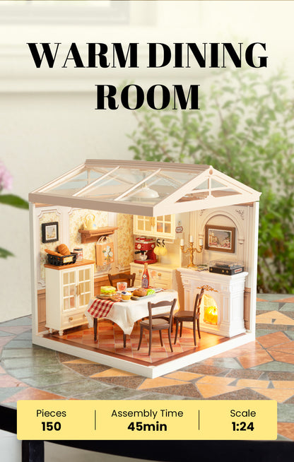 Rolife Warm Dining Room DW015B - Nhà mô hình mini lắp ráp - Super Creator Series
