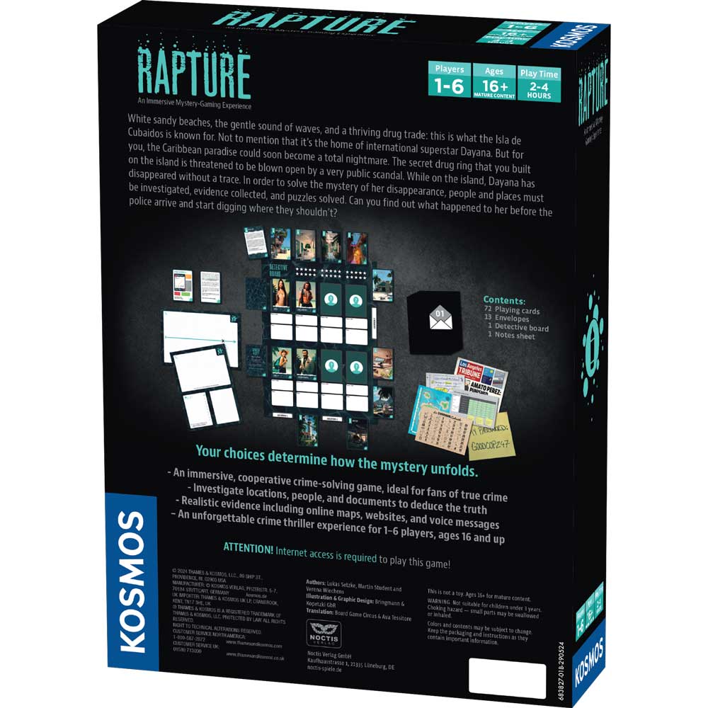Masters of Crime: Rapture - Board Game Giải Đố Tội Phạm - Thames & Kosmos Thames & Kosmos - ảnh 3 - Board Games