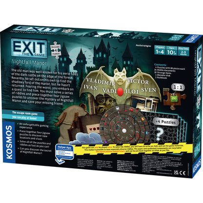 EXIT: Nightfall Manor (Includes 4 Puzzles) - Board Game Giải Đố Thoát Hiểm - Thames & Kosmos - Hình ảnh bổ sung 4