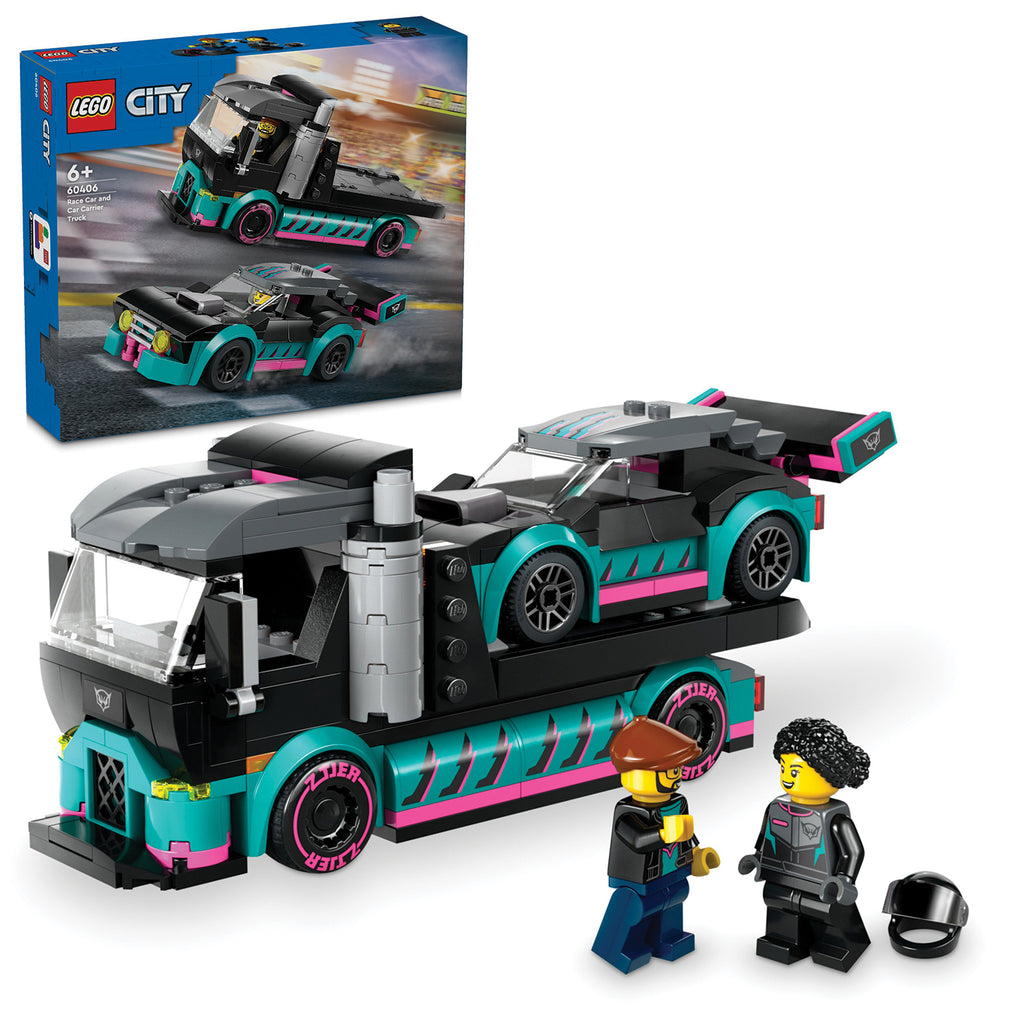 LEGO® City Race Car and Car Carrier Truck - Bộ Đồ Chơi Xe Đua Và Xe Tải Chở Xe - LEGO 60406 LEGO - ảnh 1 - Đồ chơi lắp ráp