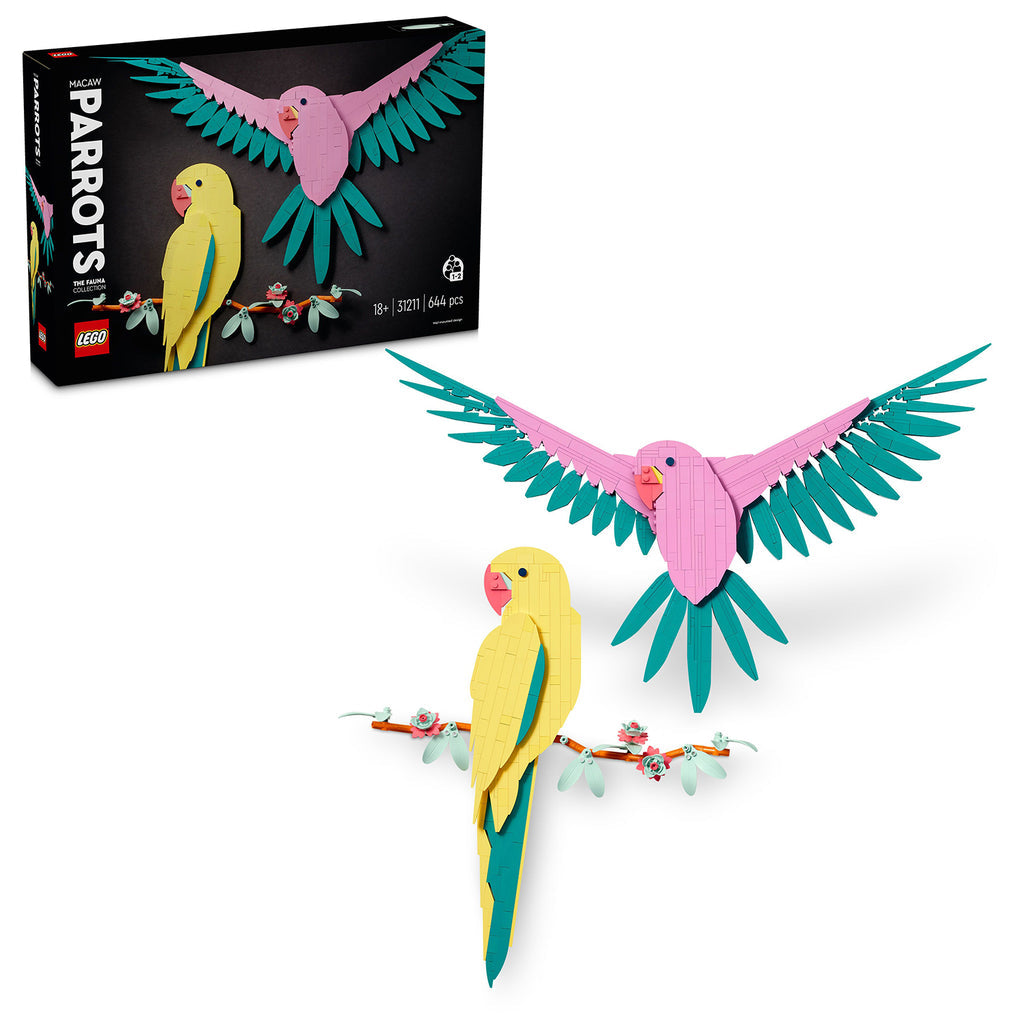 LEGO® Art The Fauna Collection – Macaw Parrots - Tranh Treo Tường Nghệ Thuật 3D - LEGO 31211 LEGO - ảnh 1 - LEGO Art