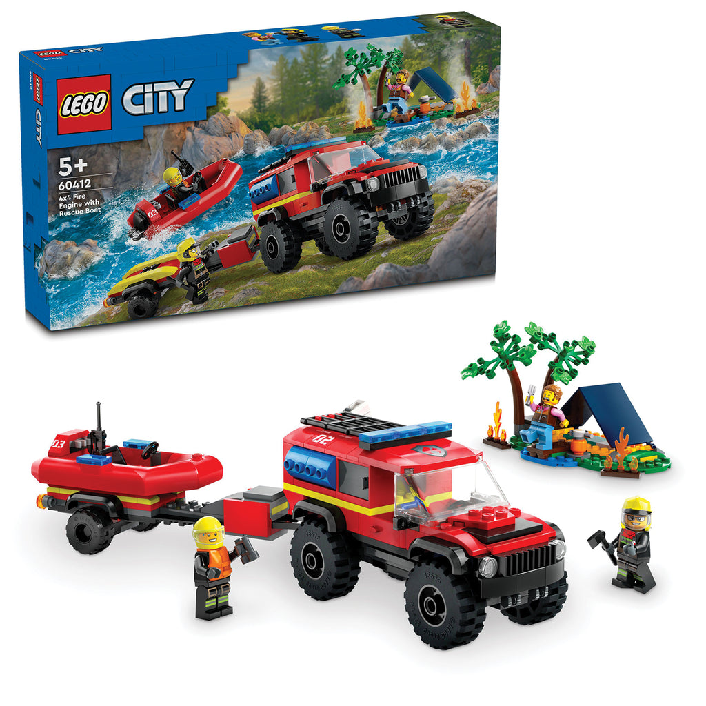 LEGO® City 4x4 Fire Truck with Rescue Boat - Đồ chơi lắp ráp Xe Cứu Hỏa & Thuyền Cứu Hộ - LEGO 60412 - Hình ảnh bổ sung 9
