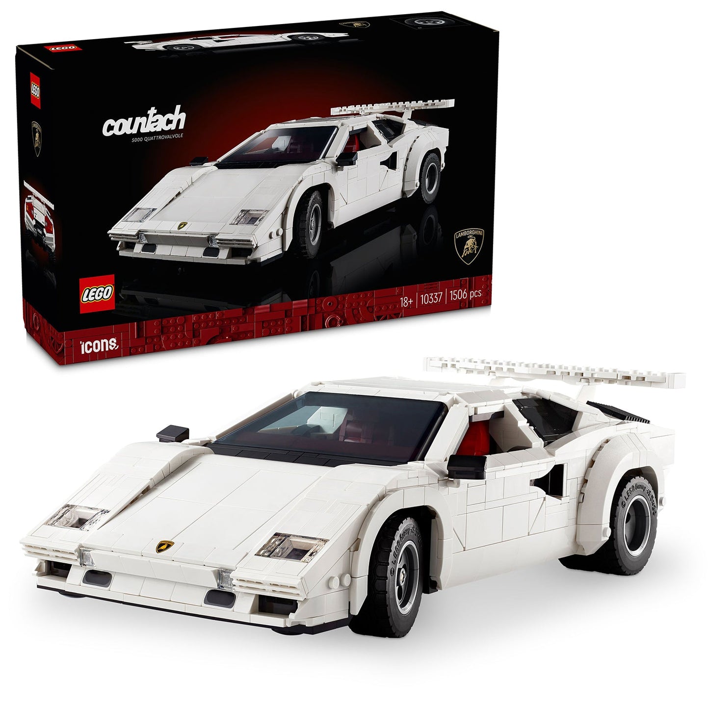 LEGO® ICONS™ Lamborghini Countach 5000 Quattrovalvole - Mô hình lắp ráp siêu xe cao cấp 10337