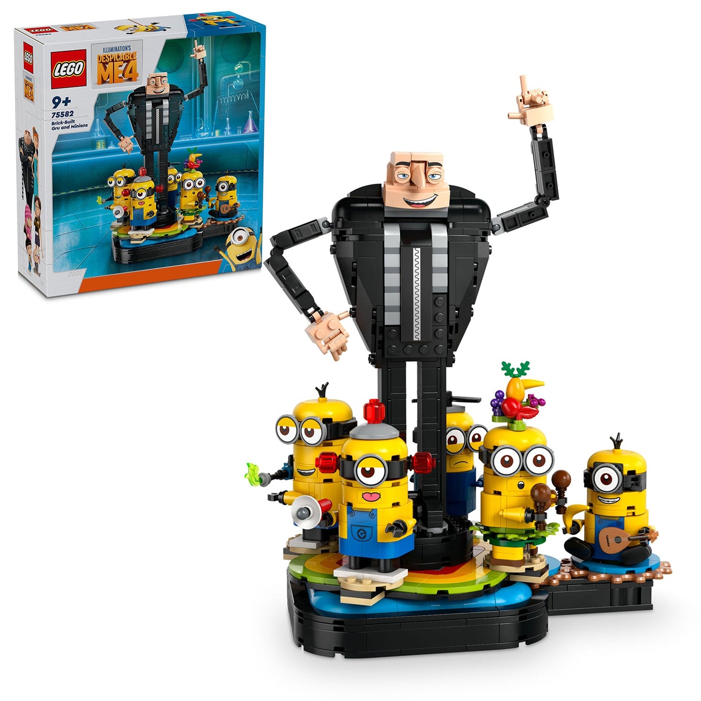 LEGO® Despicable Me 4 Brick-Built Gru and Minions - Bộ lắp ráp mô hình Gru và Minions nhảy múa - LEGO 75582
