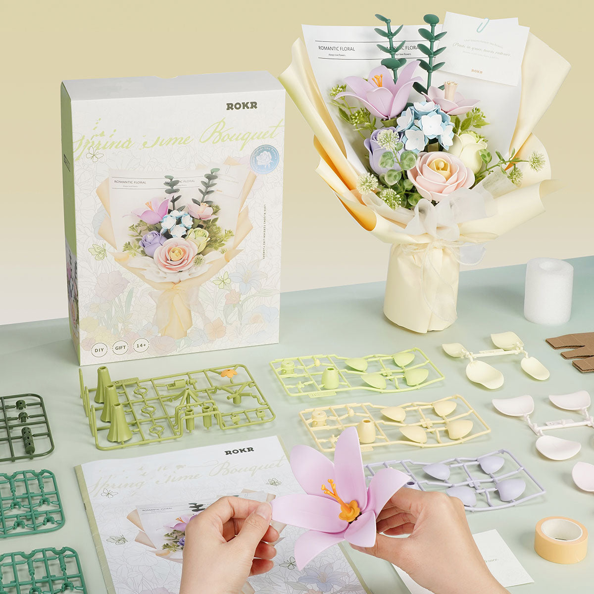 ROKR Spring Time Bouquet DIY 3D Puzzle - Mô hình lắp ráp gỗ 3D Bó hoa xuân - ROKR AF01J