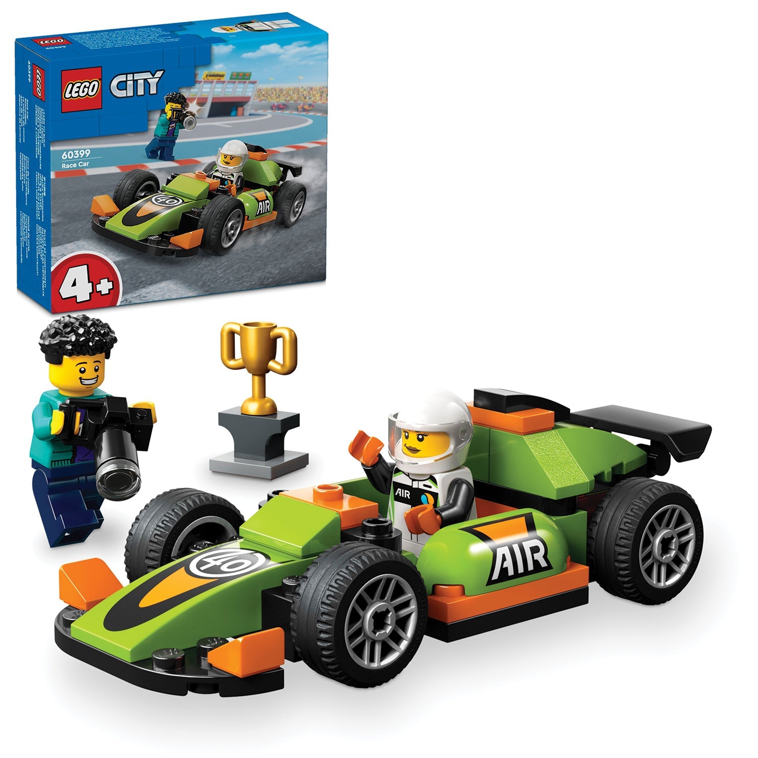 LEGO® City Green Race Car - Đồ chơi lắp ráp Xe Đua Màu Xanh - LEGO 60399 LEGO - ảnh 3 - Đồ chơi trí tuệ