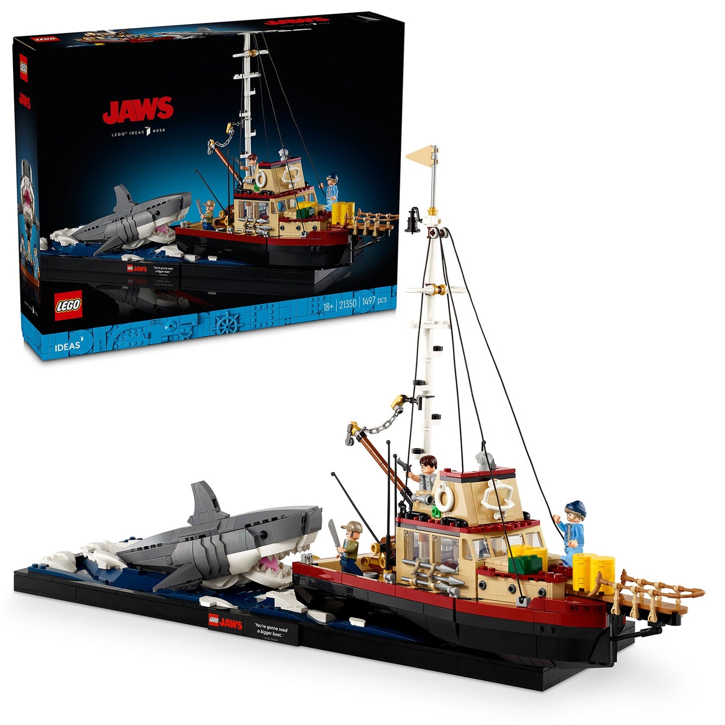 LEGO® Ideas Jaws - Bộ Lắp Ráp Mô Hình Hàm Cá Mập 21350