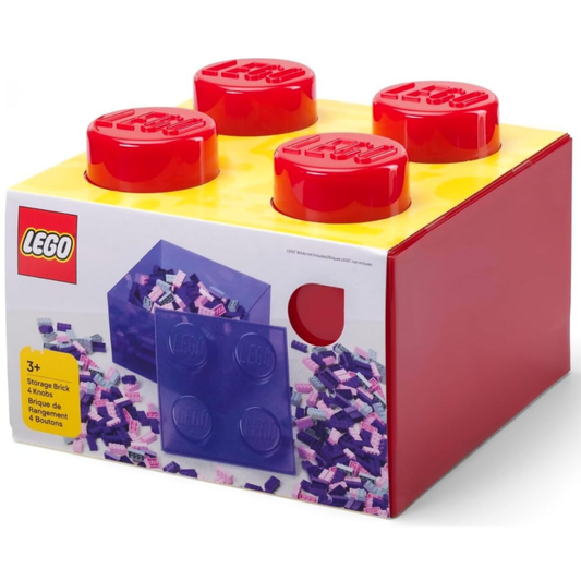 Lego Storage Brick 4 Top Lid - Translucent Red - Hộp Lưu Trữ LEGO 4 Nút Màu Đỏ Trong Suốt - Hình ảnh sản phẩm