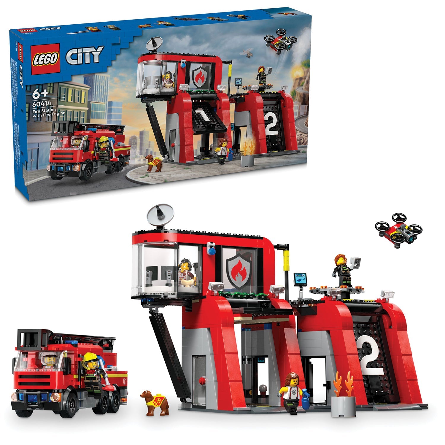 LEGO® City Fire Station with Fire Truck - Bộ lắp ráp Trạm Cứu Hỏa và Xe Cứu Hỏa - LEGO 60414 - Hình ảnh bổ sung 9