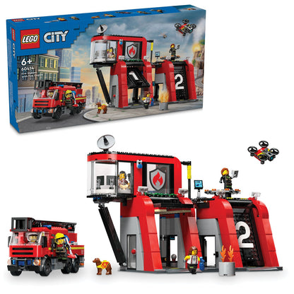 LEGO® City Fire Station with Fire Truck - Bộ lắp ráp Trạm Cứu Hỏa và Xe Cứu Hỏa - LEGO 60414 - Hình ảnh bổ sung 9
