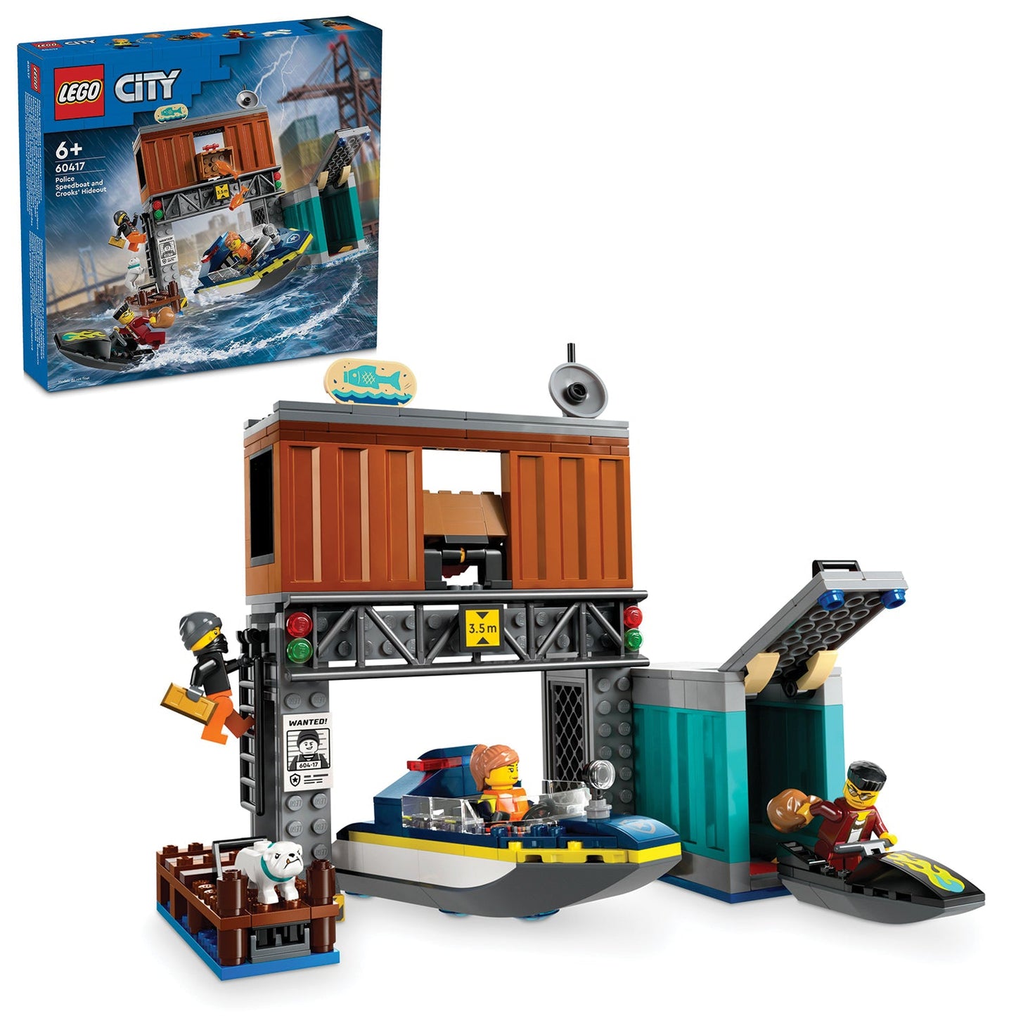 LEGO® City Police Speedboat and Crooks’ Hideout - Bộ Lắp Ráp Ca Nô Cảnh Sát và Hang Ổ Tội Phạm - LEGO 60417 LEGO - ảnh 4 - Le
