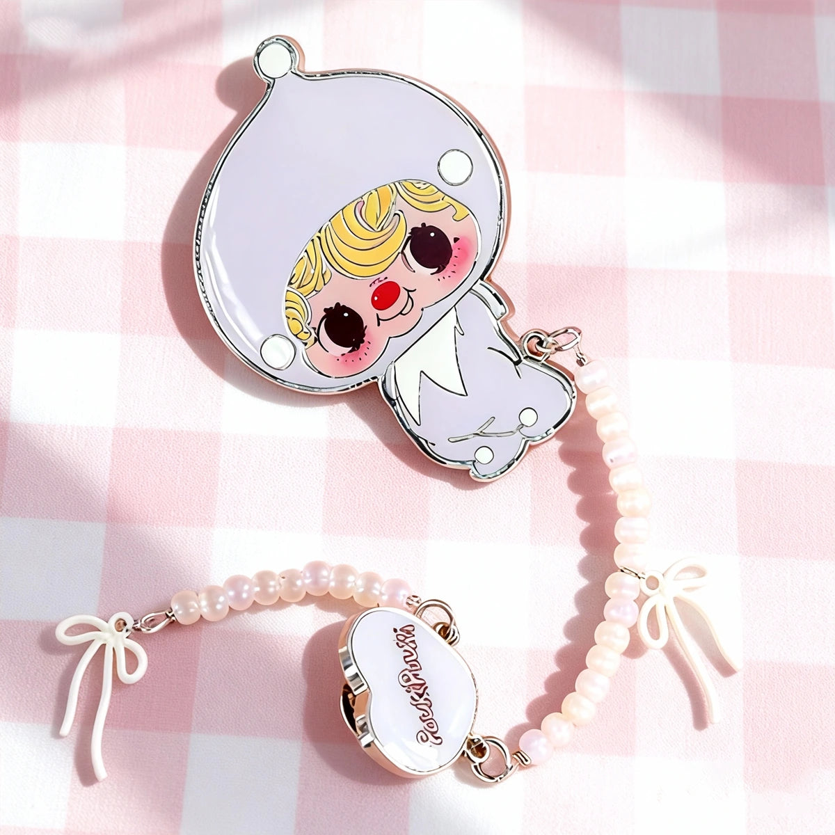 POUKA CHILDHOOD BUTTON PHONE CHARM - Móc treo điện thoại Art Toy Blind Box - 52TOYS