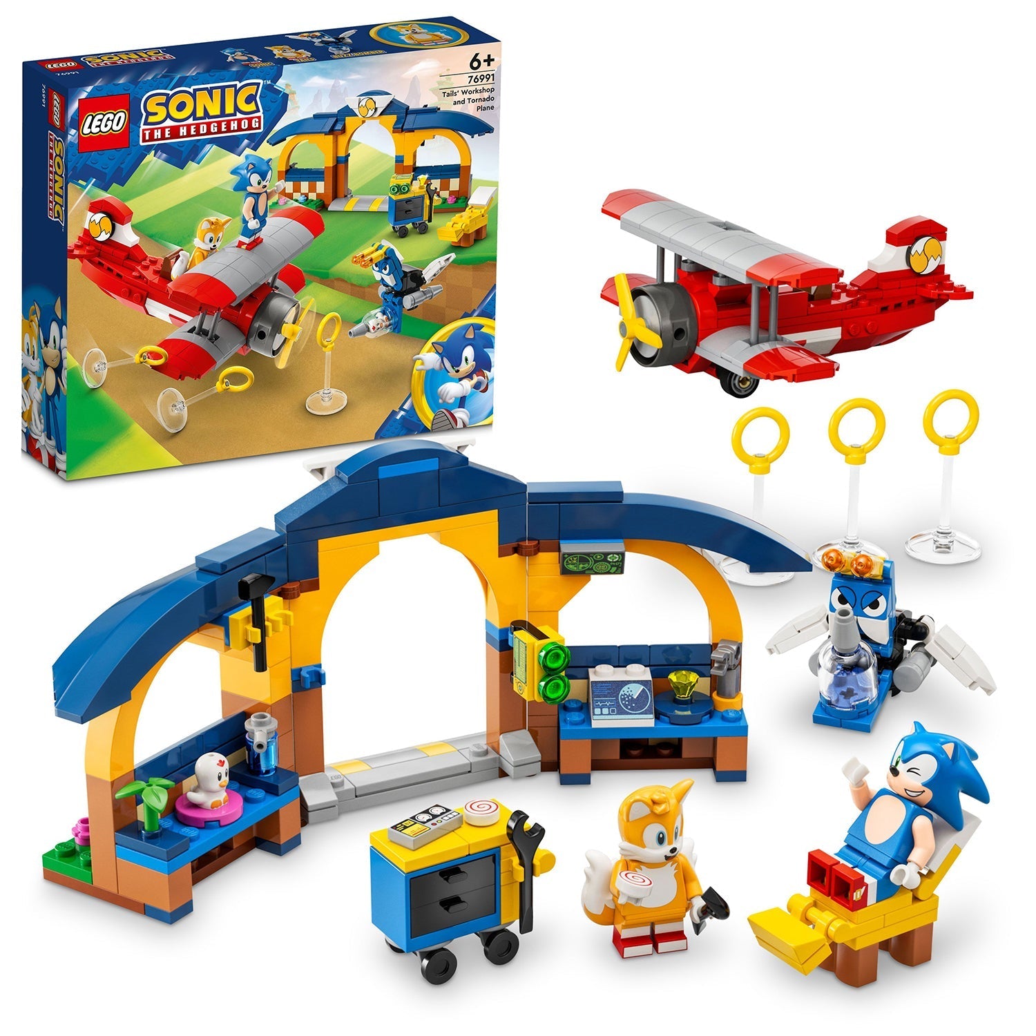 LEGO® Sonic the Hedgehog™ Tails Workshop and Tornado Plane - Đồ Chơi Lắp Ráp Xưởng Của Tails Và Máy Bay Tornado - LEGO 76991 