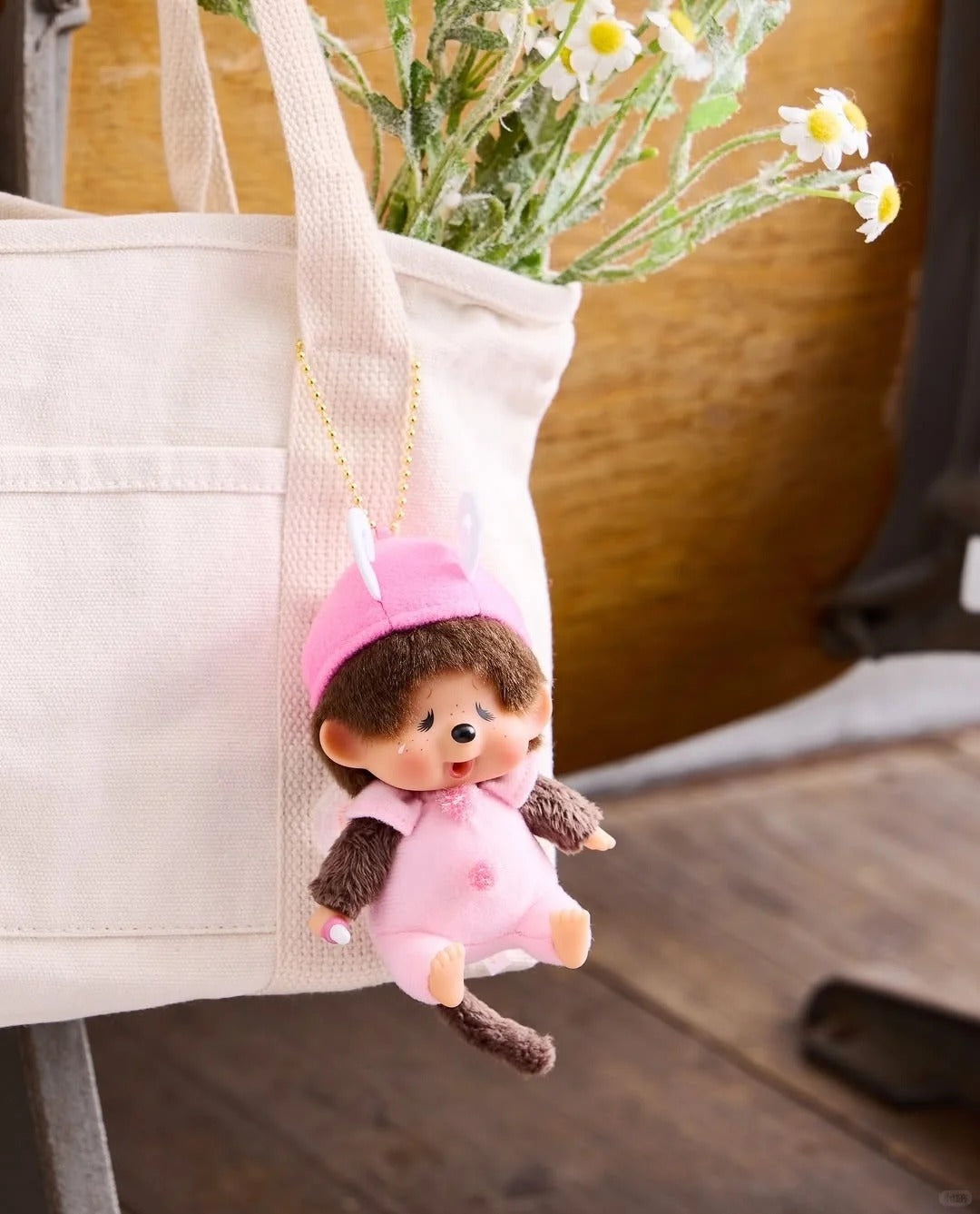 Monchhichi Big Face SS Keychain - Móc Khóa Thú Bông Monchhichi Chính Hãng - Hình ảnh bổ sung 5