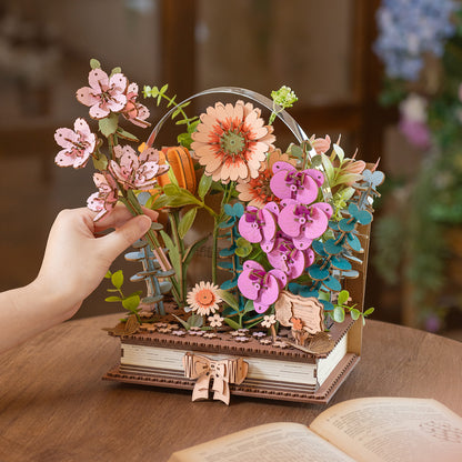 Rowood DIY 3D Flower Puzzle - Wooden Blooming Book TW04H - Mô hình lắp ráp gỗ 3D - Rolife