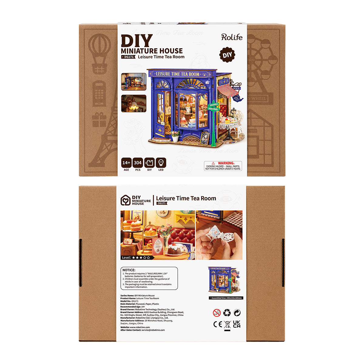 Rolife Leisure Time Tea Room DIY Miniature House DG171 - Mô hình nhà gỗ tí hon tự lắp ráp - Rolife