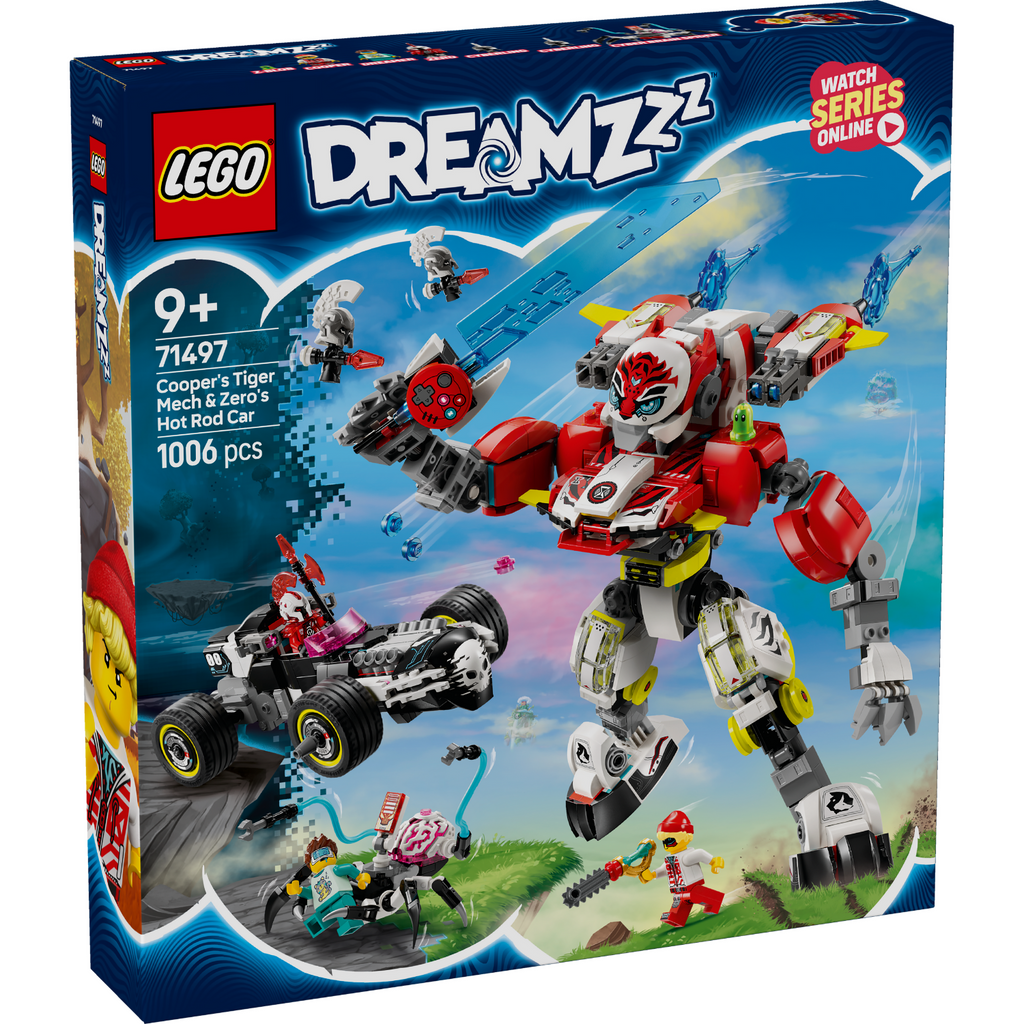 LEGO® DREAMZzz™ Cooper’s Tiger Mech & Zero’s Hot Rod Car 71497 - Bộ Lắp Ráp Robot Hổ Và Xe Đua Thần Tốc - Hình ảnh sản phẩm