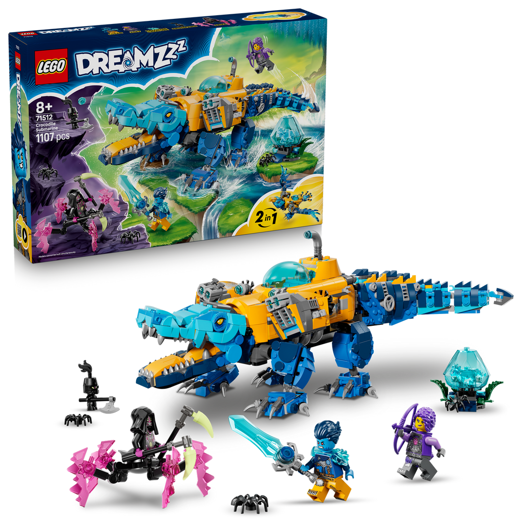 LEGO® DREAMZzz™ Crocodile Submarine - Đồ chơi lắp ráp Tàu ngầm Cá sấu 2-trong-1 71512 LEGO - ảnh 2 - Building Toy