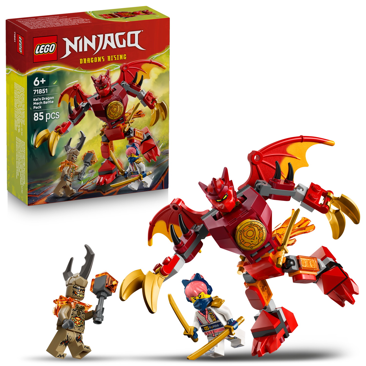 LEGO® NINJAGO® Kai’s Dragon Mech Battle Pack - Bộ Đồ Chơi Lắp Ráp Robot Rồng Của Kai 71851 LEGO - ảnh 4 - Building Set