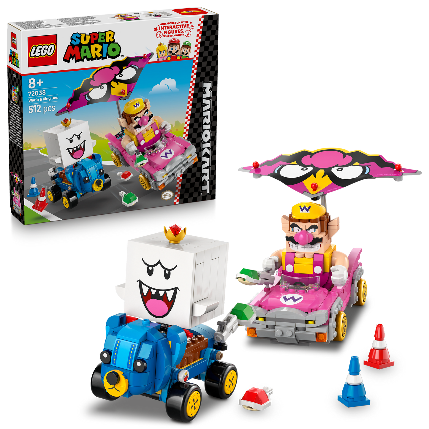 LEGO® Super Mario™ Mario Kart™ – Wario & King Boo - Đồ Chơi Lắp Ráp Xe Đua Badwagon & Teddy Buggy 72038