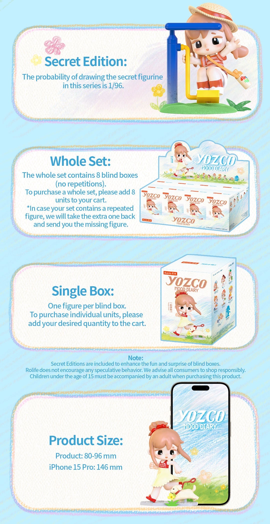 Rolife Yozco Mood Diary Dolls - Mô hình Blind Box Art Toy - Rolife RAXX