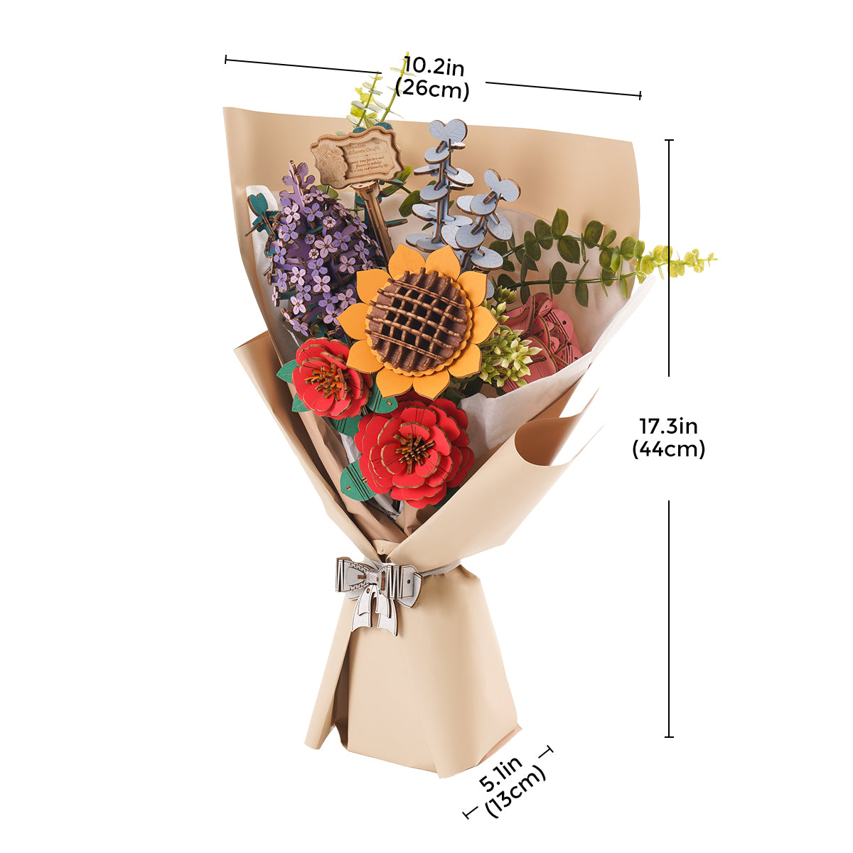 Rowood Wooden Flower Bouquet Set - Bộ lắp ráp bó hoa gỗ 3D - Rolife TW01H
