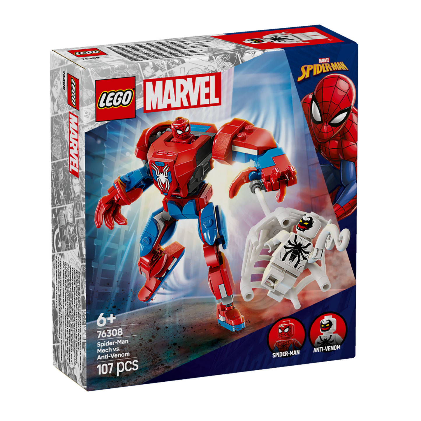 LEGO® Marvel Spider-Man Mech vs. Anti-Venom - Đồ chơi lắp ráp Người máy Spider-Man đối đầu Anti-Venom LEGO 76308 - Hình ảnh sản phẩm