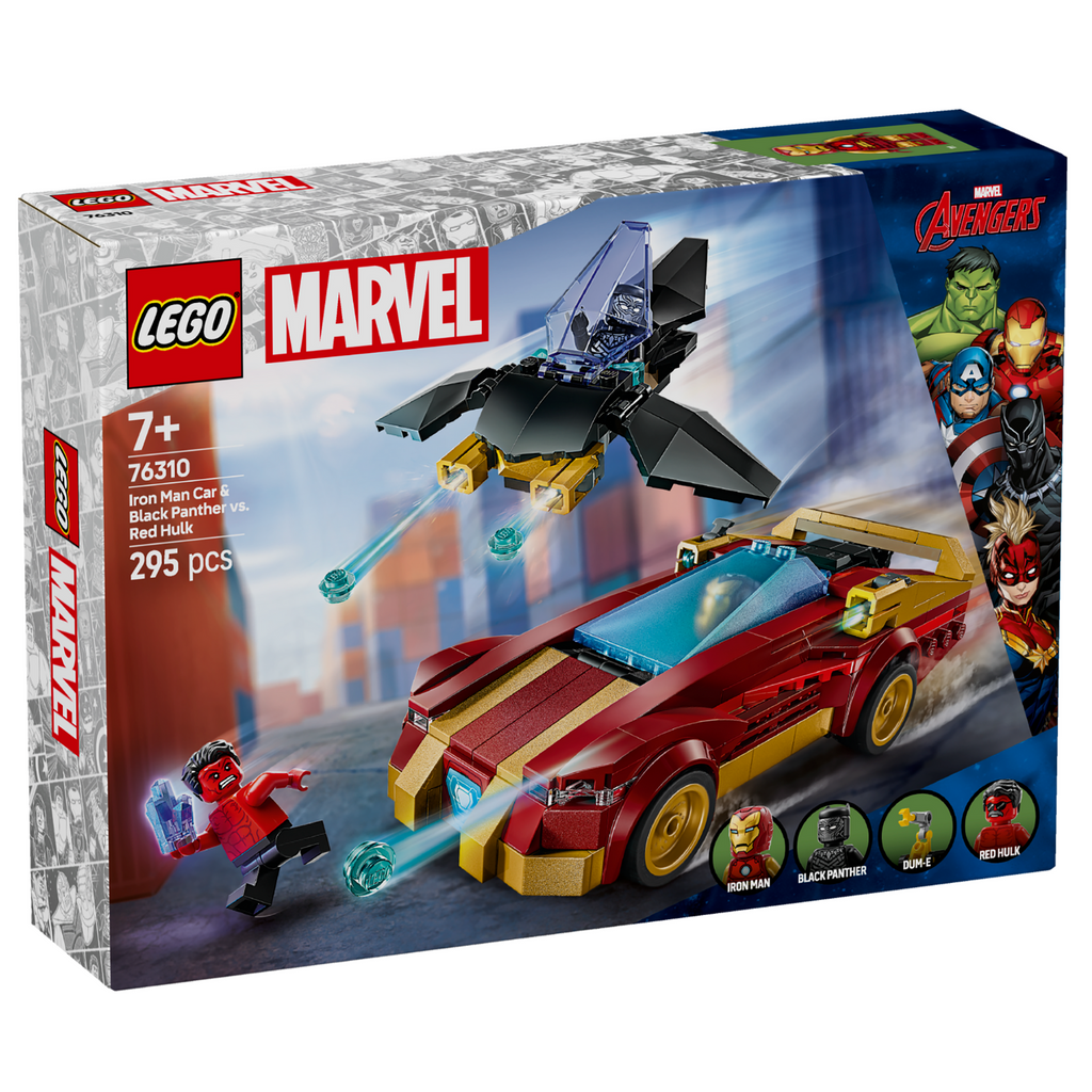 LEGO® Marvel Iron Man Car & Black Panther vs. Red Hulk - Đồ Chơi Lắp Ráp Siêu Anh Hùng - LEGO 76310 - Hình ảnh sản phẩm