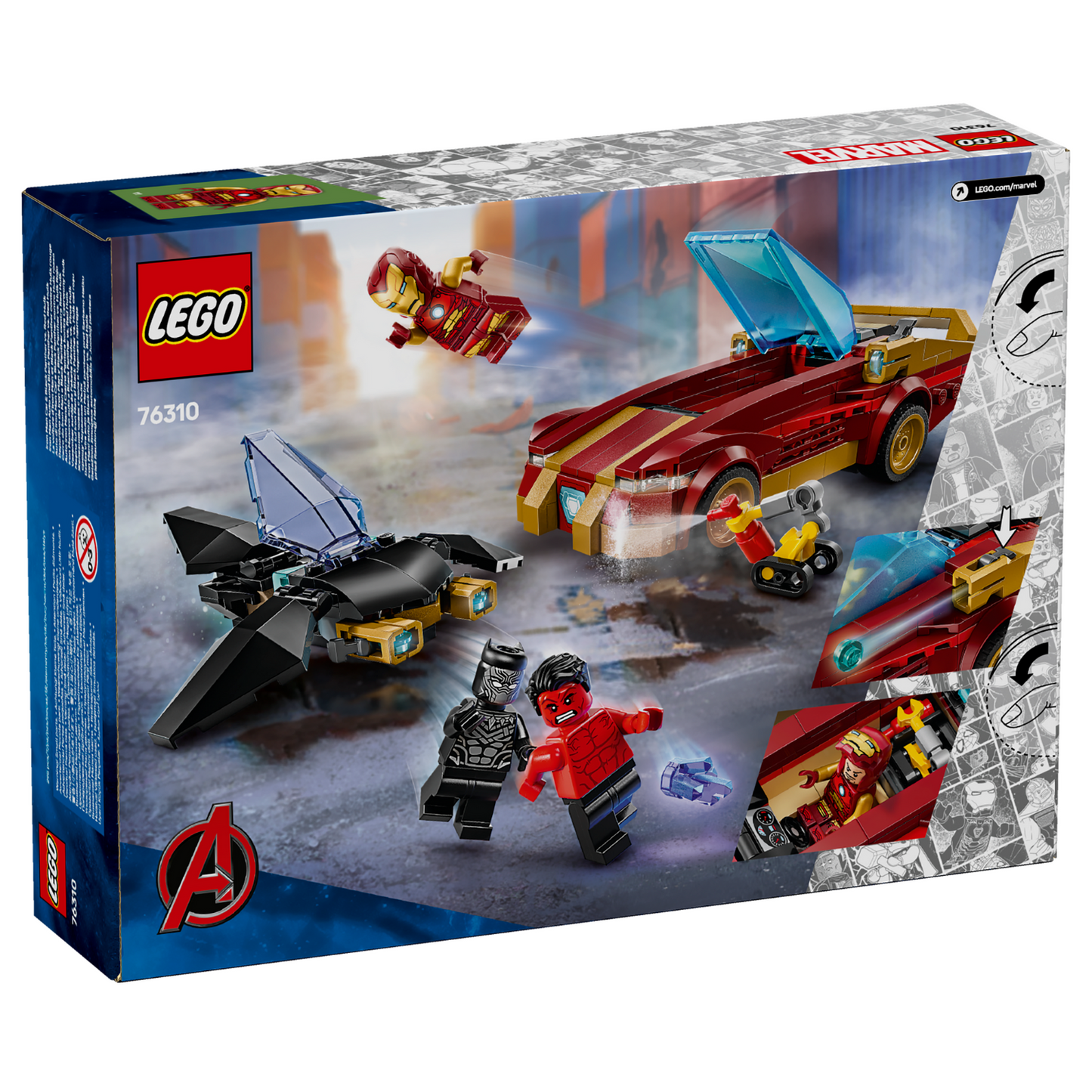 LEGO® Marvel Iron Man Car & Black Panther vs. Red Hulk - Đồ Chơi Lắp Ráp Siêu Anh Hùng - LEGO 76310