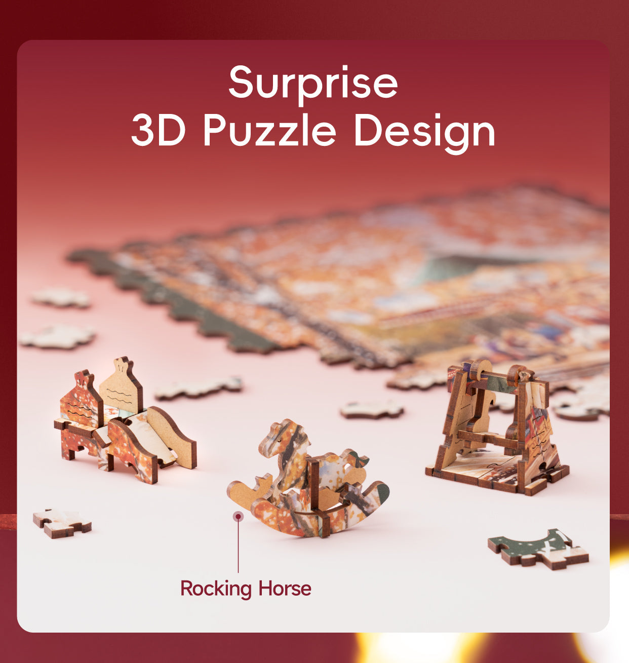 Rowood Golden Autumn Carousel Wooden Jigsaw Puzzle TA008 - Mô hình lắp ráp gỗ 3D Vòng quay ngựa gỗ - Rolife