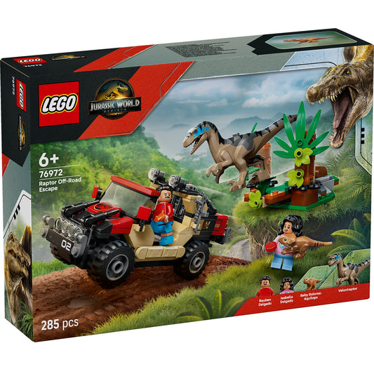 LEGO® Jurassic World Raptor Off-Road Escape - Bộ Đồ Chơi Lắp Ráp Xe Địa Hình Khủng Long - LEGO 76972 - Hình ảnh sản phẩm