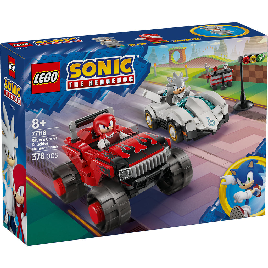 LEGO® Sonic the Hedgehog™ Silver’s Car vs. Knuckles’ Monster Truck - Đồ Chơi Lắp Ráp Xe Đua Siêu Tốc LEGO 77118 - Hình ảnh sản phẩm