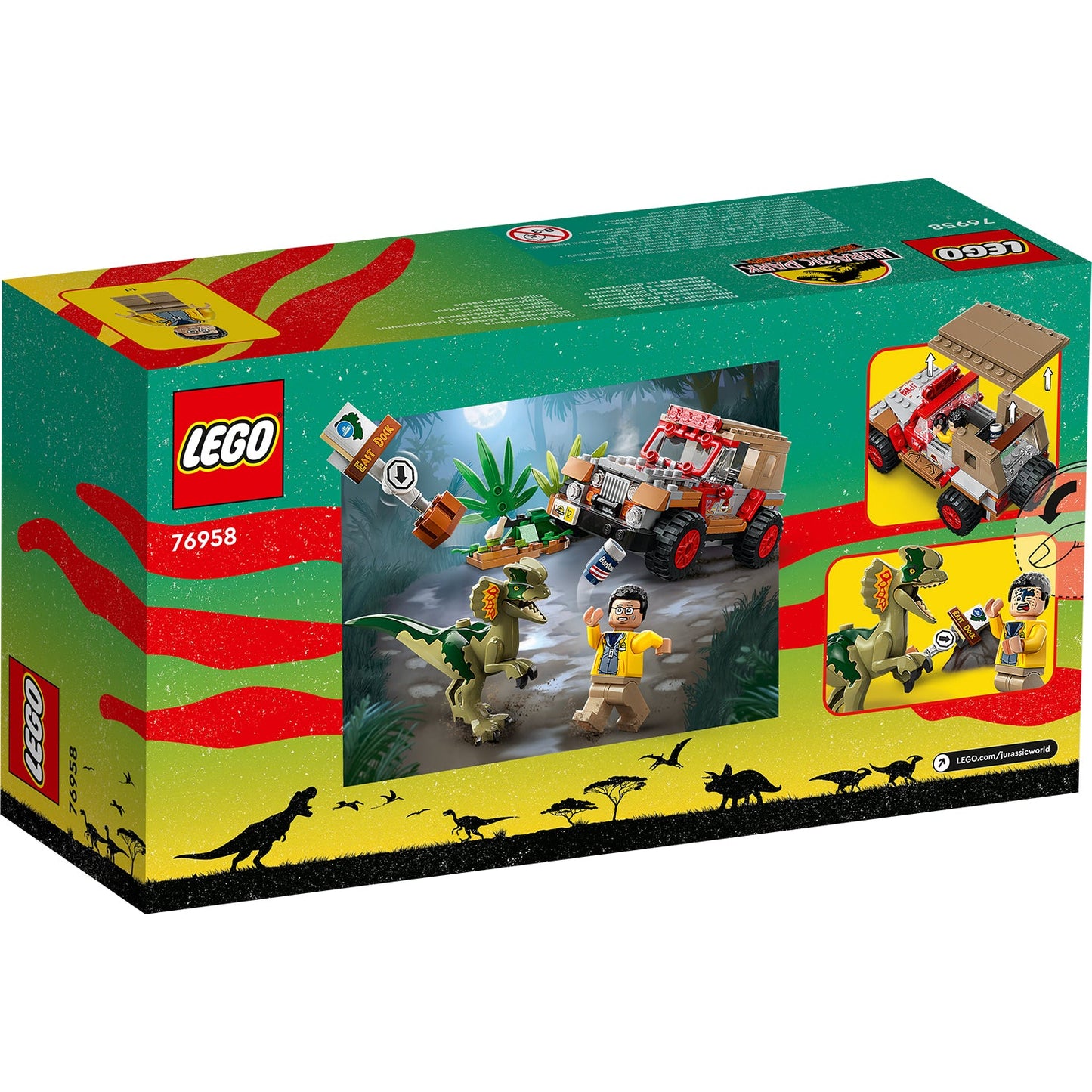 LEGO® Jurassic Park Dilophosaurus Ambush - Đồ Chơi Lắp Ráp Xe Jeep Và Khủng Long - LEGO 76958