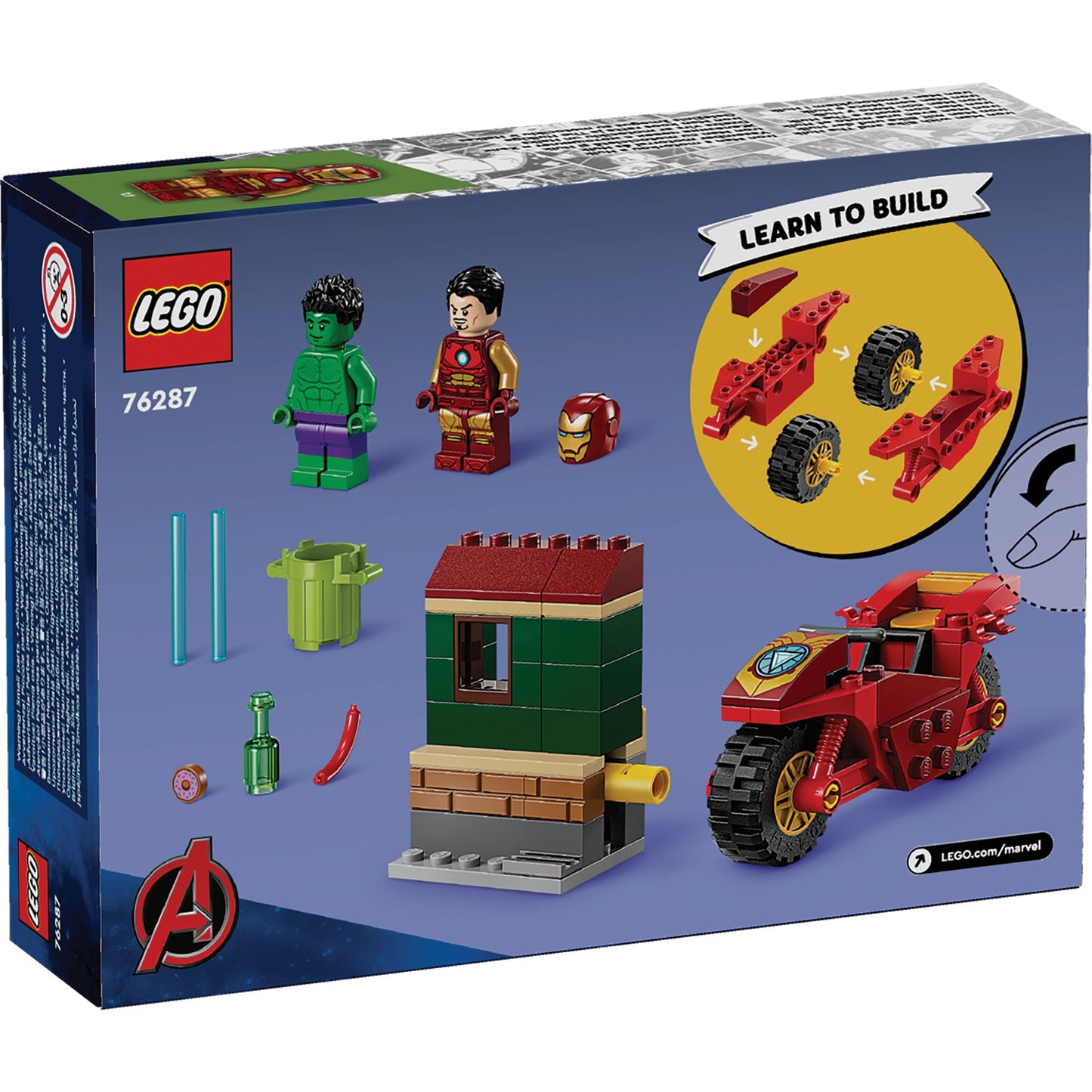 LEGO® Marvel Iron Man with Bike and The Hulk - Đồ Chơi Lắp Ráp Siêu Anh Hùng Avengers - LEGO 76287 LEGO - Lego