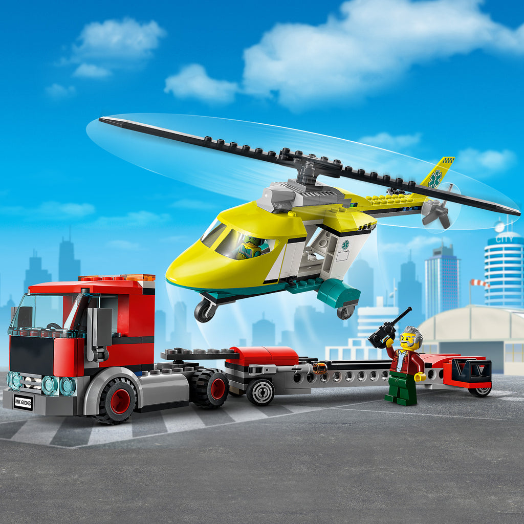 LEGO® City Rescue Helicopter Transport - Xe Tải Vận Chuyển Trực Thăng Cứu Hộ - LEGO 60343 LEGO - ảnh 1 - Lego