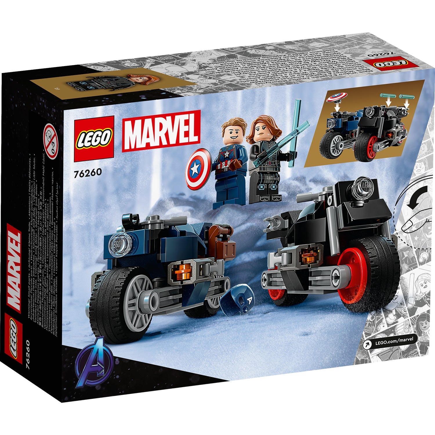 LEGO® Marvel Black Widow & Captain America Motorcycles - Đồ Chơi Lắp Ráp Mô Tô Siêu Anh Hùng 76260 - LEGO Marvel LEGO - ảnh 2