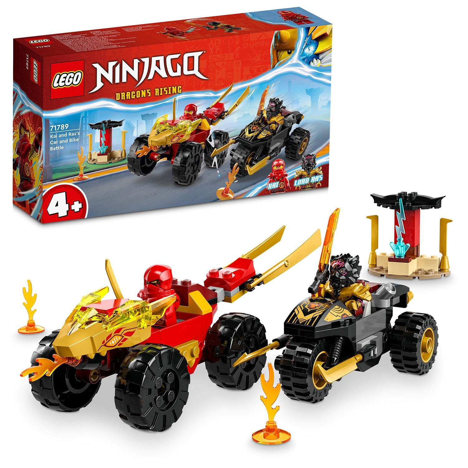 LEGO® NINJAGO® Kai and Ras’s Car and Bike Battle - Bộ Lắp Ráp Trận Chiến Xe Rồng Và Mô Tô 71789 LEGO - ảnh 1 - Board Game