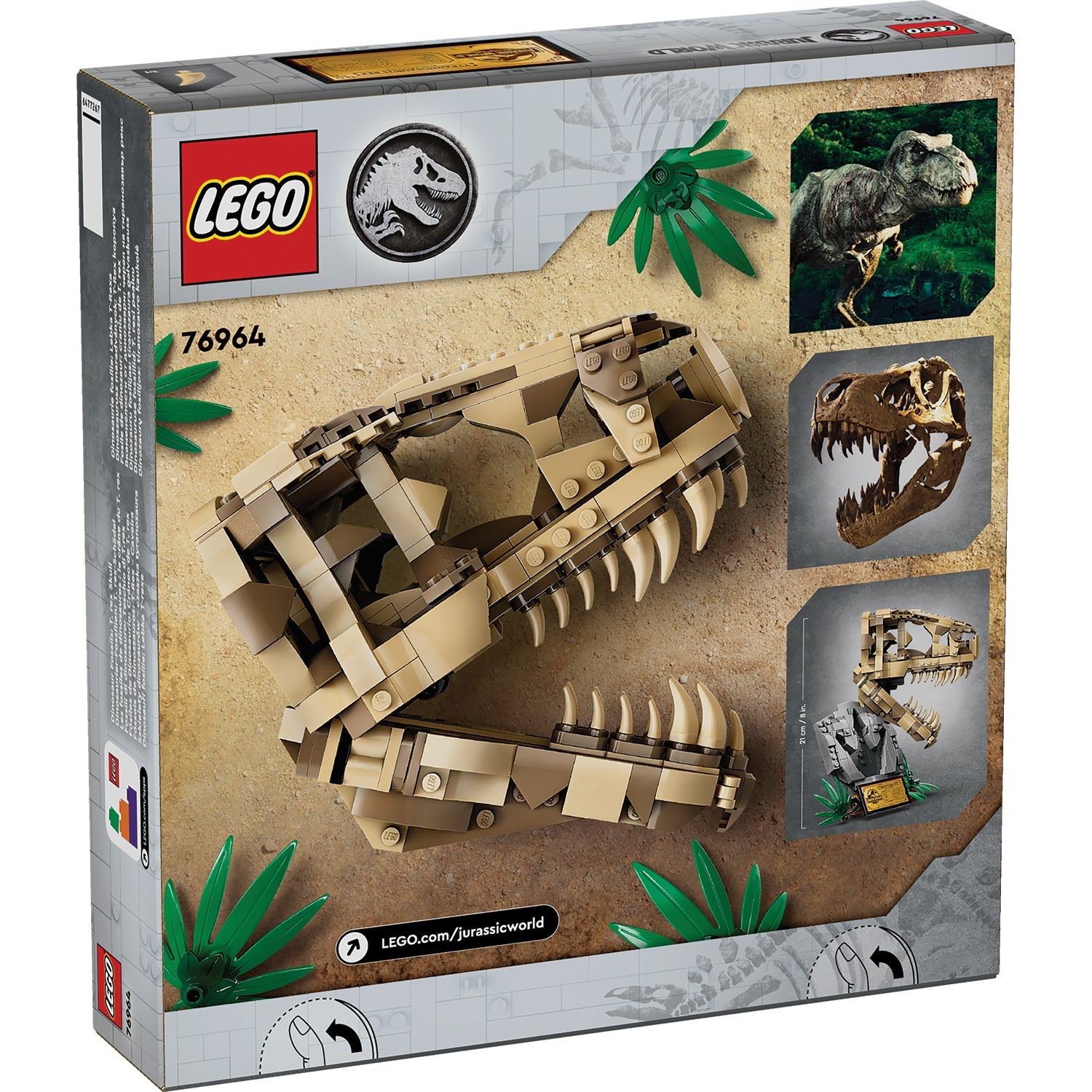 LEGO® Jurassic World™ Dinosaur Fossils: T. rex Skull - Đồ Chơi Lắp Ráp Mô Hình Đầu Lâu Khủng Long LEGO 76964 - Hình ảnh bổ sung 9