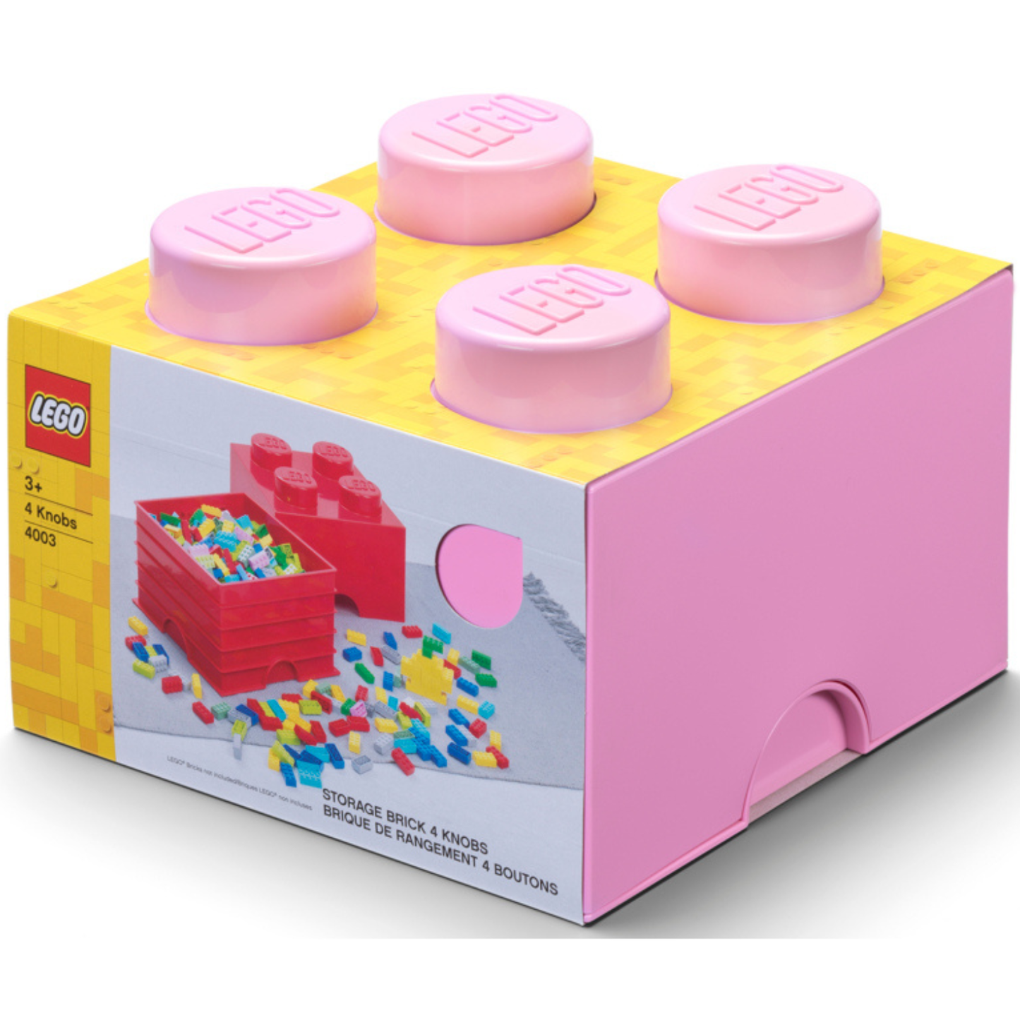 LEGO Storage Brick 4 Stud - Light Pink - Hộp Lưu Trữ 4 Nút LEGO - Hình ảnh sản phẩm