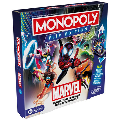 Cờ Tỷ Phú Monopoly Flip Edition: Marvel Board Game cho 2-4 người chơi, 8+
