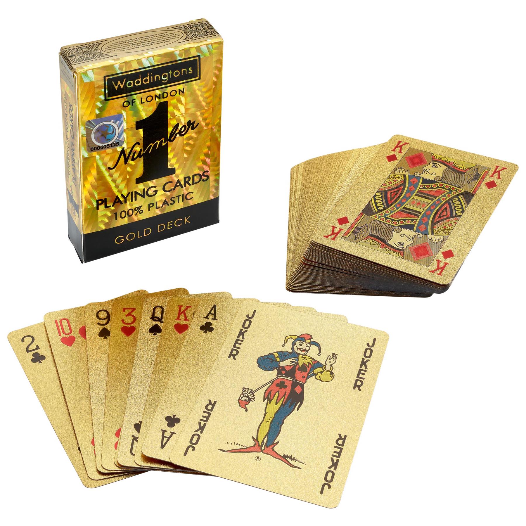 Classic Gold Waddingtons Number 1 Playing Cards - Bộ Bài Tây Màu Vàng Holographic Cao Cấp Winning Moves - Hình ảnh chi tiết 2