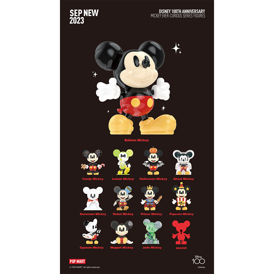 POP MART Disney 100th Anniversary Mickey Ever-Curious Toy Figure - Mô hình Blind Box - POP MART