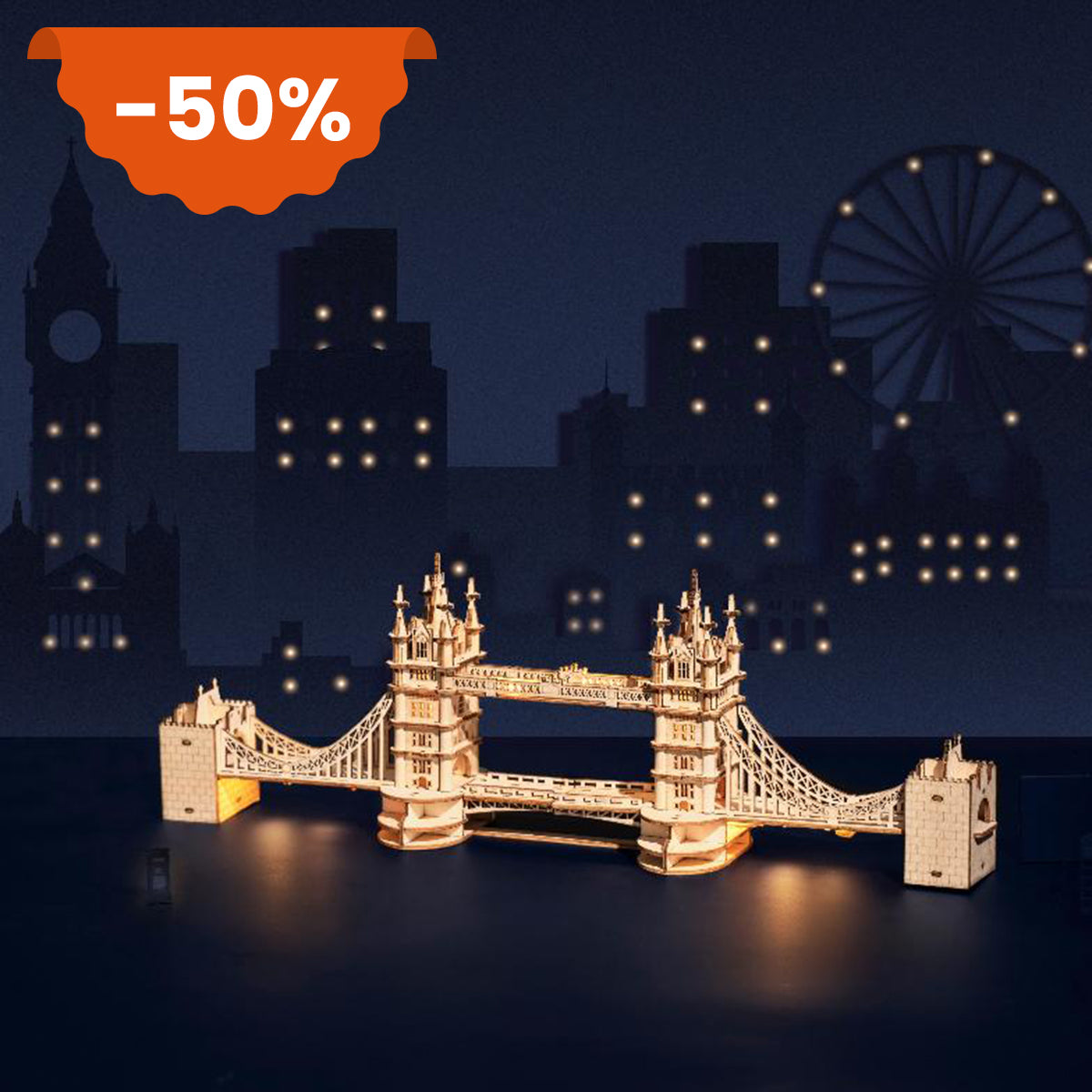 Rolife Modern 3D Wooden Puzzle - Tower Bridge Architecture TG412 - Mô hình gỗ 3D kiến trúc Cầu Tháp Luân Đôn - Rolife