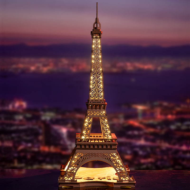 Rolife Night of the Eiffel Tower TGL01 - Mô hình gỗ 3D lắp ráp có đèn LED - Robotime Rolife