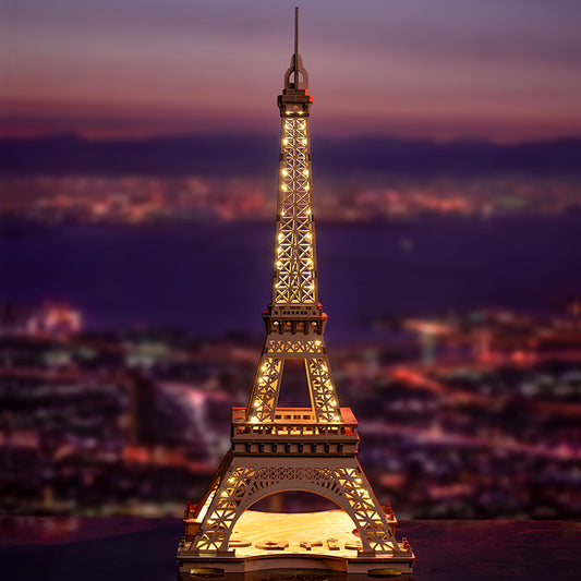 Rolife Night of the Eiffel Tower TGL01 - Mô hình gỗ 3D lắp ráp có đèn LED - Robotime Rolife