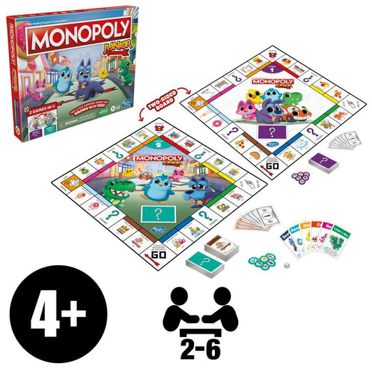 Monopoly Junior - Cờ Tỷ Phú Cho Trẻ Em (Bàn Cờ 2 Mặt, 2 Trong 1)